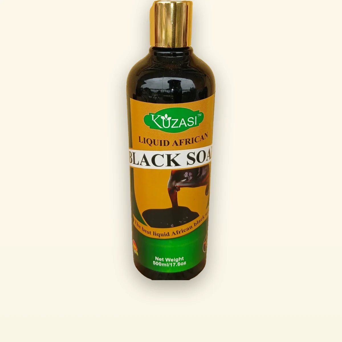 Kunza Liquid African Black Soap 500ml pump bottle - gentle daily body wash made in Ghana