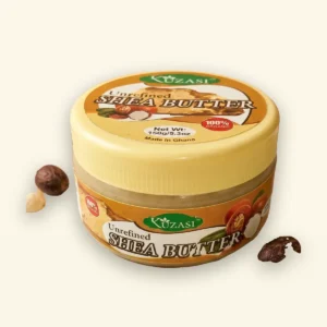 Kunza Unrefined Shea Butter 150g jar - hero view, premium natural moisturizer from Ghana
