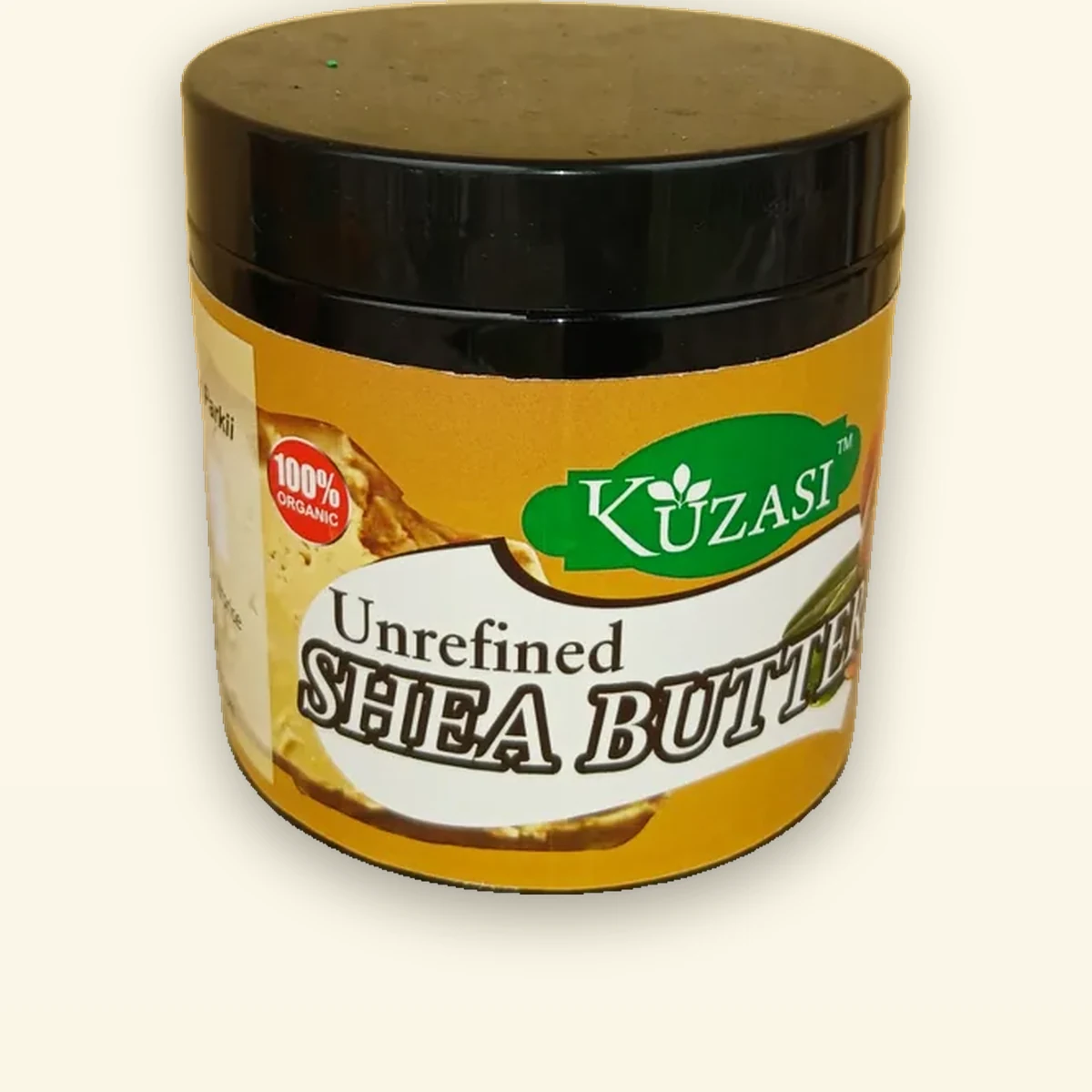 Kunza Unrefined Shea Butter 500g jar front - 100% pure African shea butter in bulk size