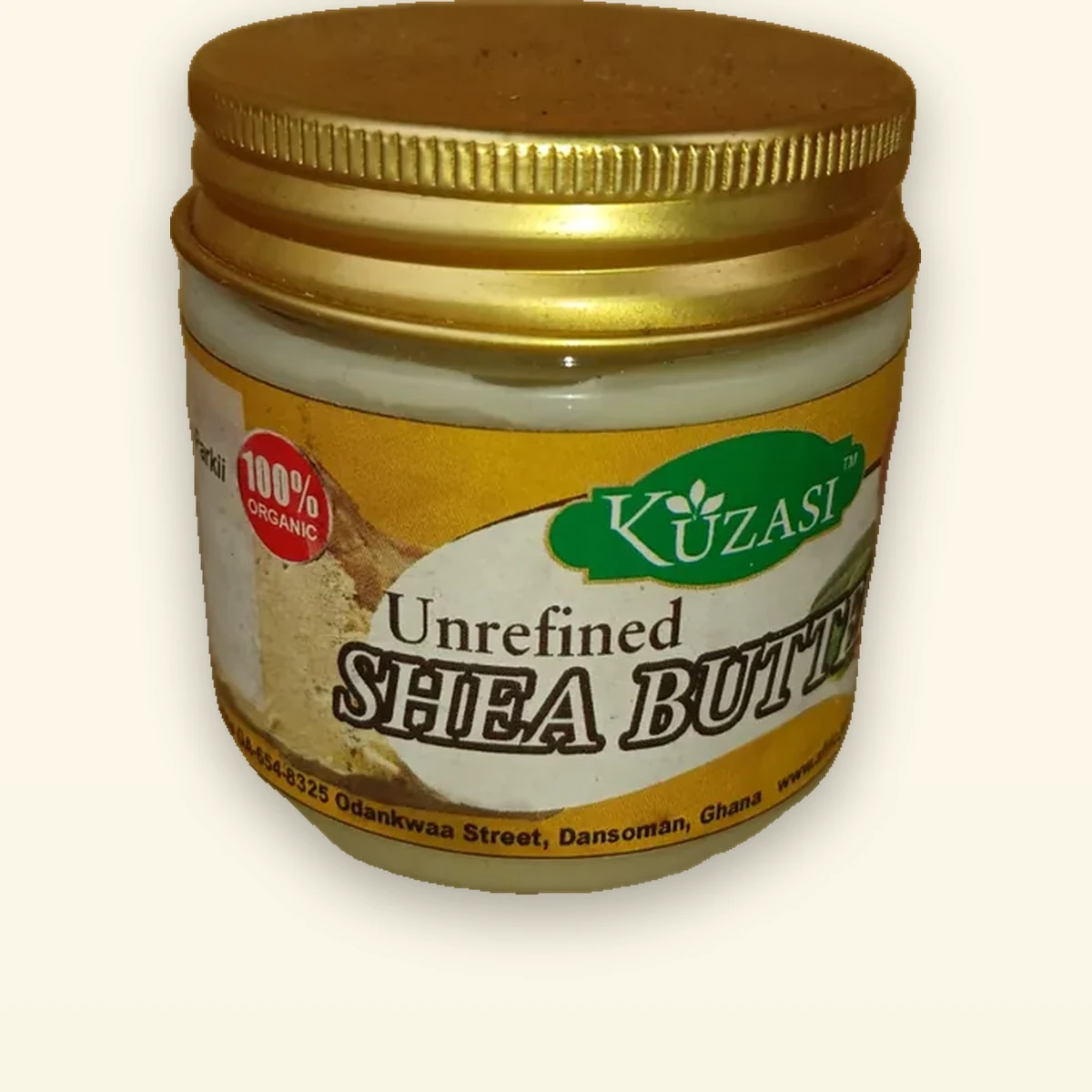 Kunza Unrefined Shea Butter 50g travel jar - 100% pure Butyrospermum Parkii from Ghana